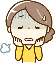 jiko_catch01 ため息をつく女性のイラスト